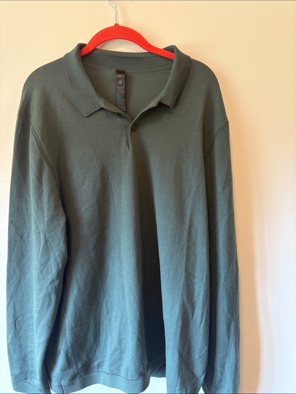lululemon athletica Men's Long-Sleeve Polo in Olive